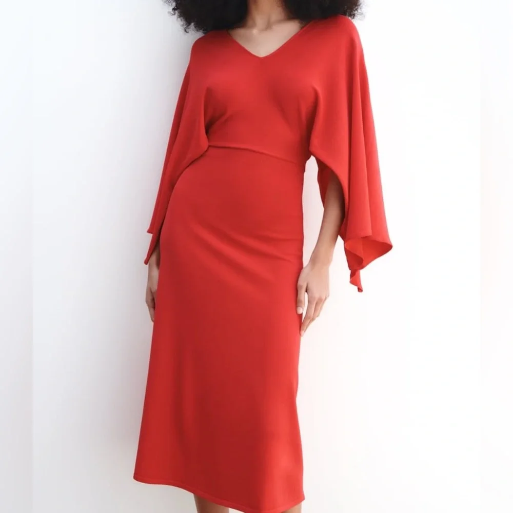 Zara Cape Sleeve Knit Dress - Picture 3 of 11